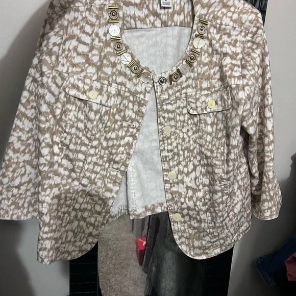Ruby Rd. Beige Patterned Blazer - Picture 1 of 2